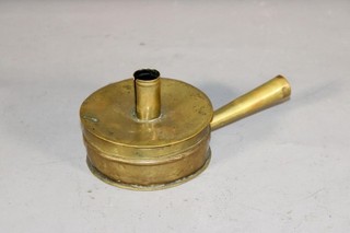 EXTREMELY RARE 18TH C BRASS TINDER BOX WITH CANDLE HOLDER WITH DAMPER & STRIKER