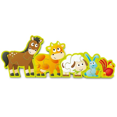 Hape: Numbers & Farm Animals Puzzle - 10pc, Wooden Toy, Ages 3+