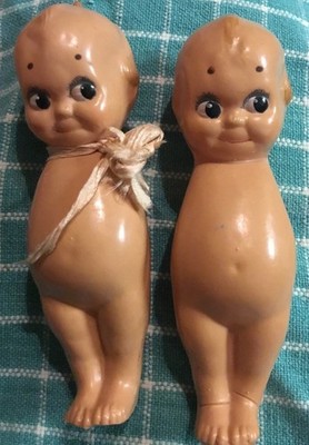 Antq. 2, 4.75  Kewpie Style Celluloid Dolls/1 Needs Arms Attached;1Without Arms