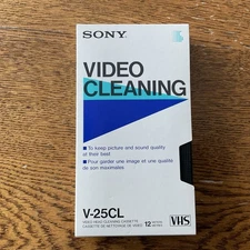 Sony Video Head Cleaning VHS Cassette Tape V-25CL VCR Recorder