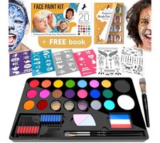 Face Paint Kit for Kids   20 Washable Colors, Guaranteed Stain-Free, Paints 6...