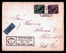DR WHO 1929 CZECHOSLOVAKIA OVPT FIRST FLIGHT KOSICE TO UZHORC R14871