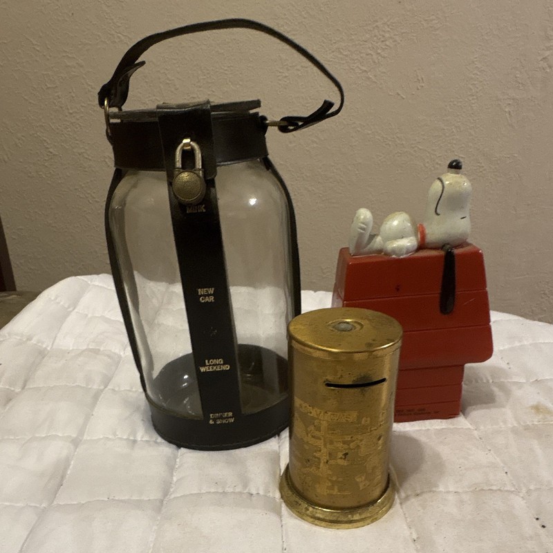 WOW. 3 VINTAGE PIGGY BANKS  SEE ALL PHOTOS!!!!!!!!!!!!!!!!!!!!!!!!!!!!!!!!!!!!!!