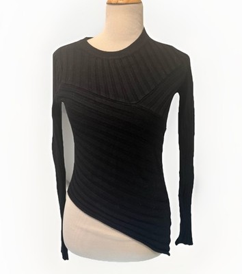 Allie Rose Asymmetrical Long Sleeve Fitted Sweater Size Medium