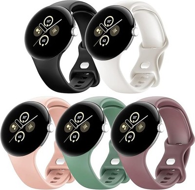 5 Pack Silicone Watch Bands Compatible with Pixel 2/3/4 41mm Sport Replacement S