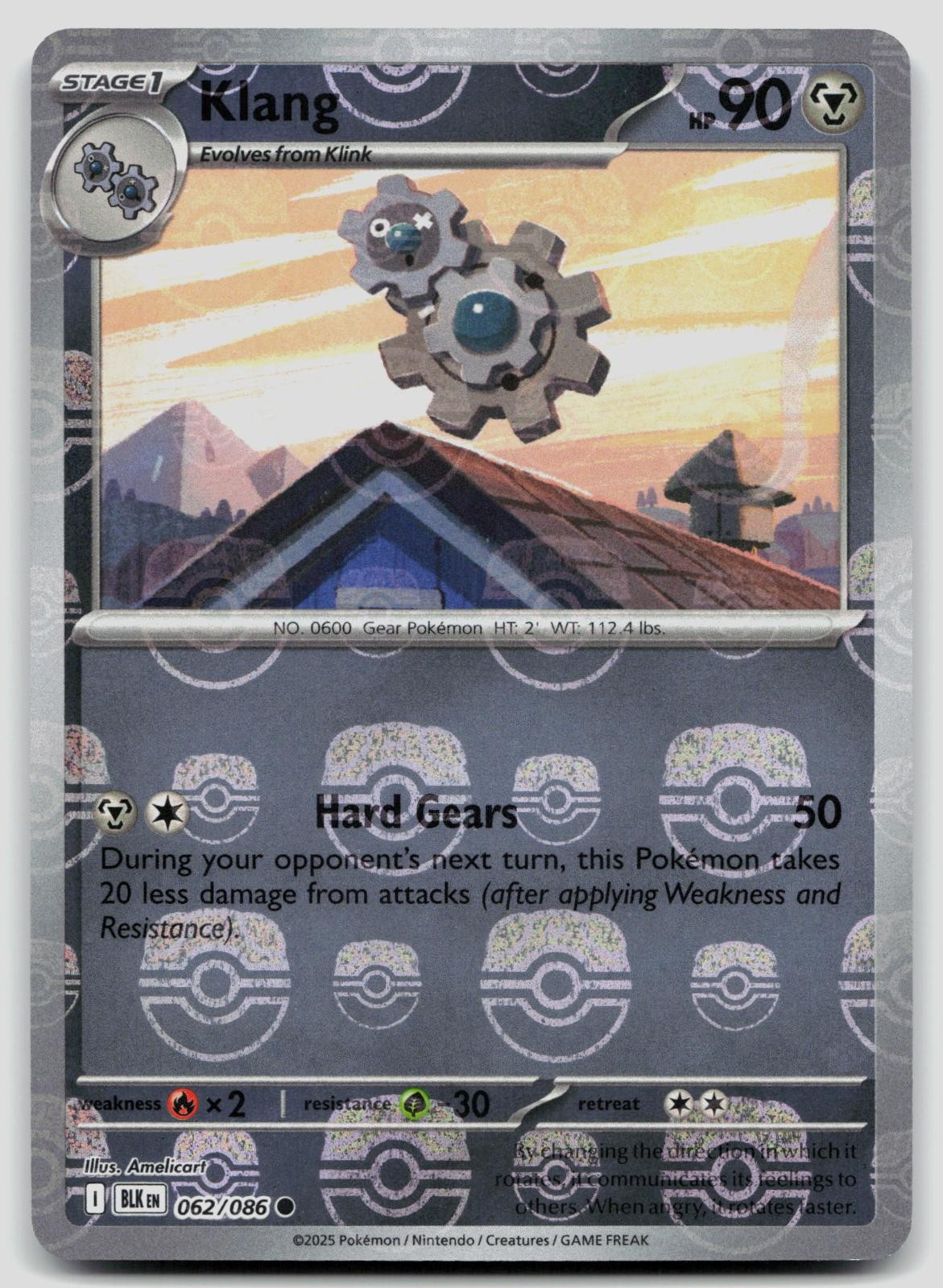 Klang 062/086 Black Bolt Master Ball Pokemon NM