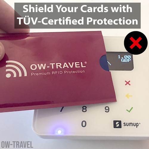 RFID Card Holder Blocking Sleeves OW-TRAVEL Bank Credit Card Protector Sleeves - Picture 32 of 47