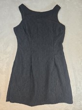 Emery Rose Mini Dress Womens Size L Black Eyelet Lace Sleeveless Dress