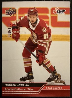 Robert Orr Rookie 2023-24 Upper Deck CHL #266 Exclusives /100 (RC) UPEI