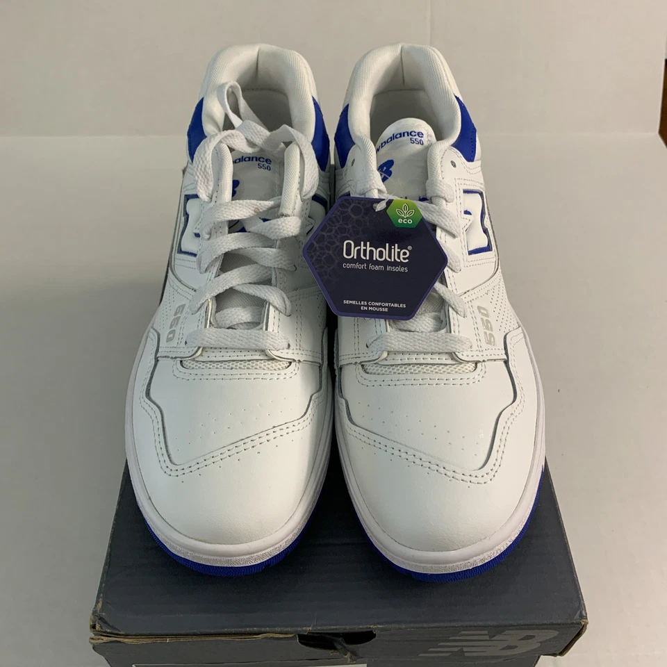 Men's Size 7 New Balance 550 White Cobalt Summer Fog BB550SWC Sneakers - Image 3 of 4