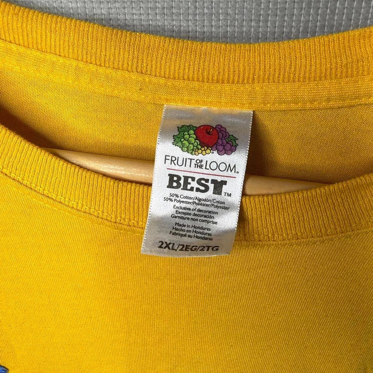 Fruit Of The Loom T-Shirt Alpha Phi Omega Graphic Yellow 2XL image 3