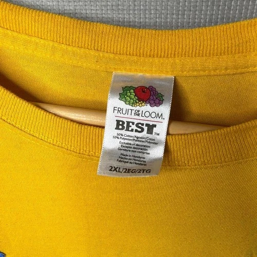 Fruit Of The Loom T-Shirt Alpha Phi Omega Graphic Yellow 2XL image 3