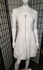 Vince Camuto Zip Front Sleeveless Scuba Fit & Flare Dress Size 6
