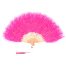 1920s Vintage Marabou Feather Fan for Costume Party Dancing Wedding, Light Pink