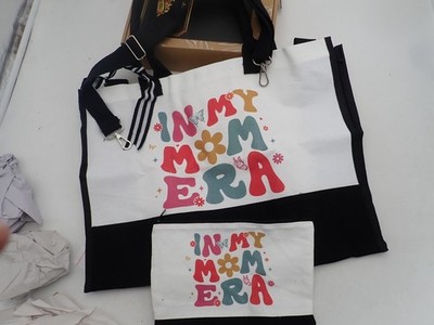 Mama Mother Grandmas Nana w/Canvas Tote Bag & Makeup Bag Says ''In My Mom Era''