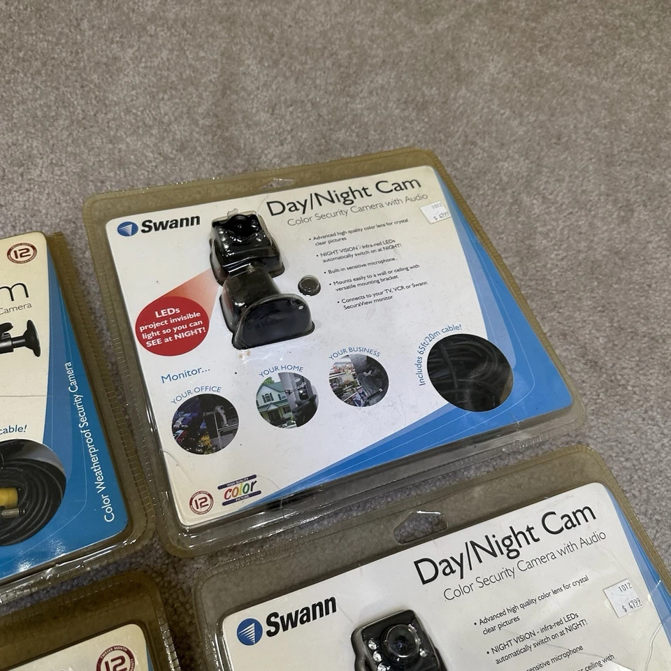 NUEVO Lote De 4 Cámaras De Seguridad Swann Exterior Color Visión Día/Noche Cámara Bala Foto 2 de 4