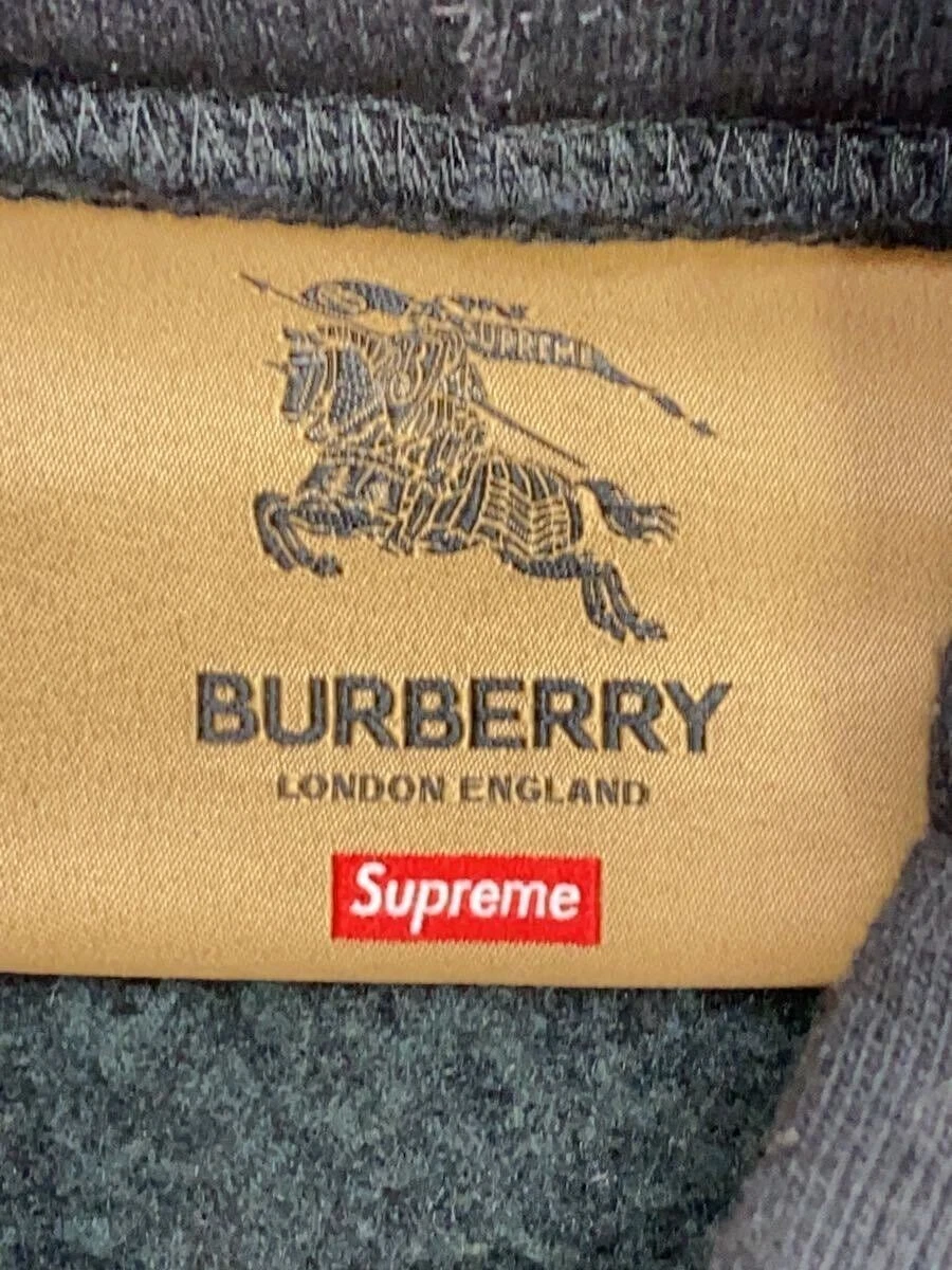 Felpa Supreme con cappuccio 22SS Burberry Box logo XL cotone nero usata