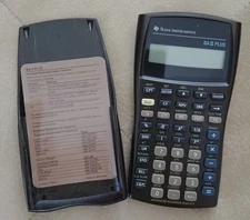Texas Instruments Portable Financial Calculator with Cover Stand Function Label