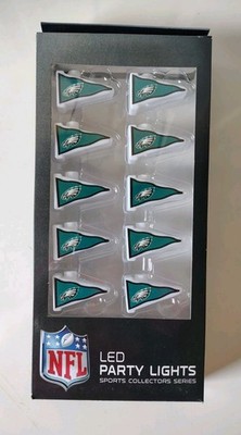 NFL PHILADELPHIA EAGLES Sports Collector Series Party Lights 10  Football NEW