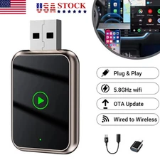 2 in 1 Wireless CarPlay Adapter for iPhone & Android Auto Plug & Play USB Dongle