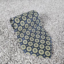 Burberrys of London Neck Tie Blue Silk Geometric Vintage 1980s USA Made