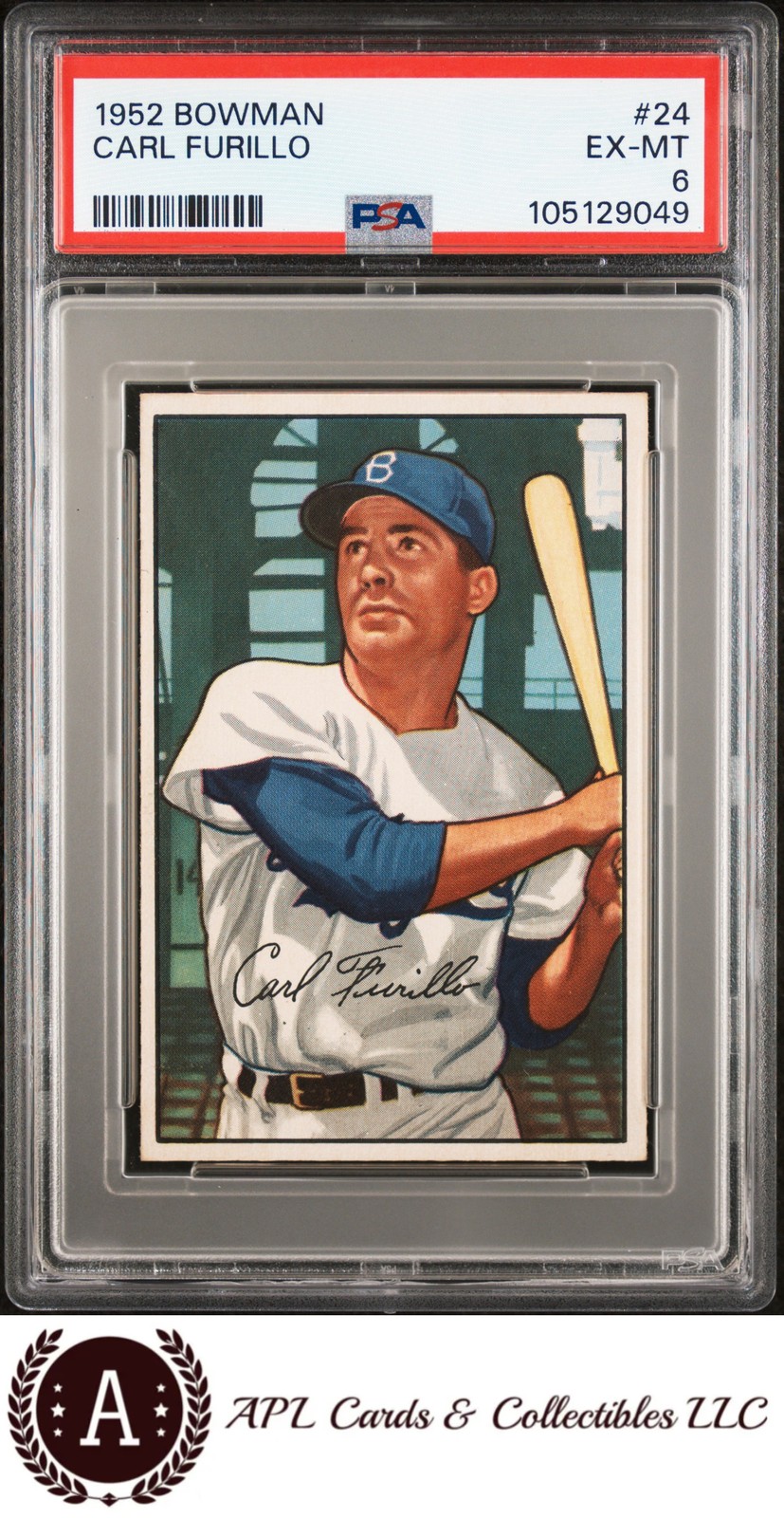 1952 Bowman #24 Carl Furillo PSA 6