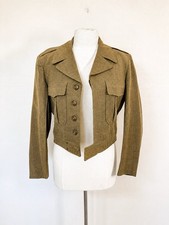 True Vintage WWII Utility Army Jacket Crop Tailored Crop Jacket Woman s Medium