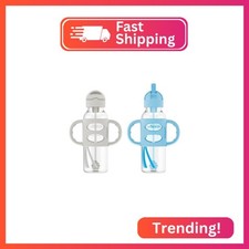 Dr. Brown's Milestones Narrow Sippy Straw Bottle, Spill-Proof with 100 Silicone