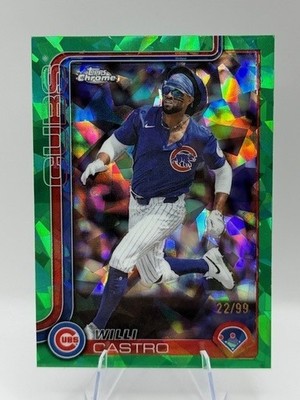 🔥 Willi Castro Green Refractor /99 Cubs 2025 Topps Chrome Update Sapphire SSP