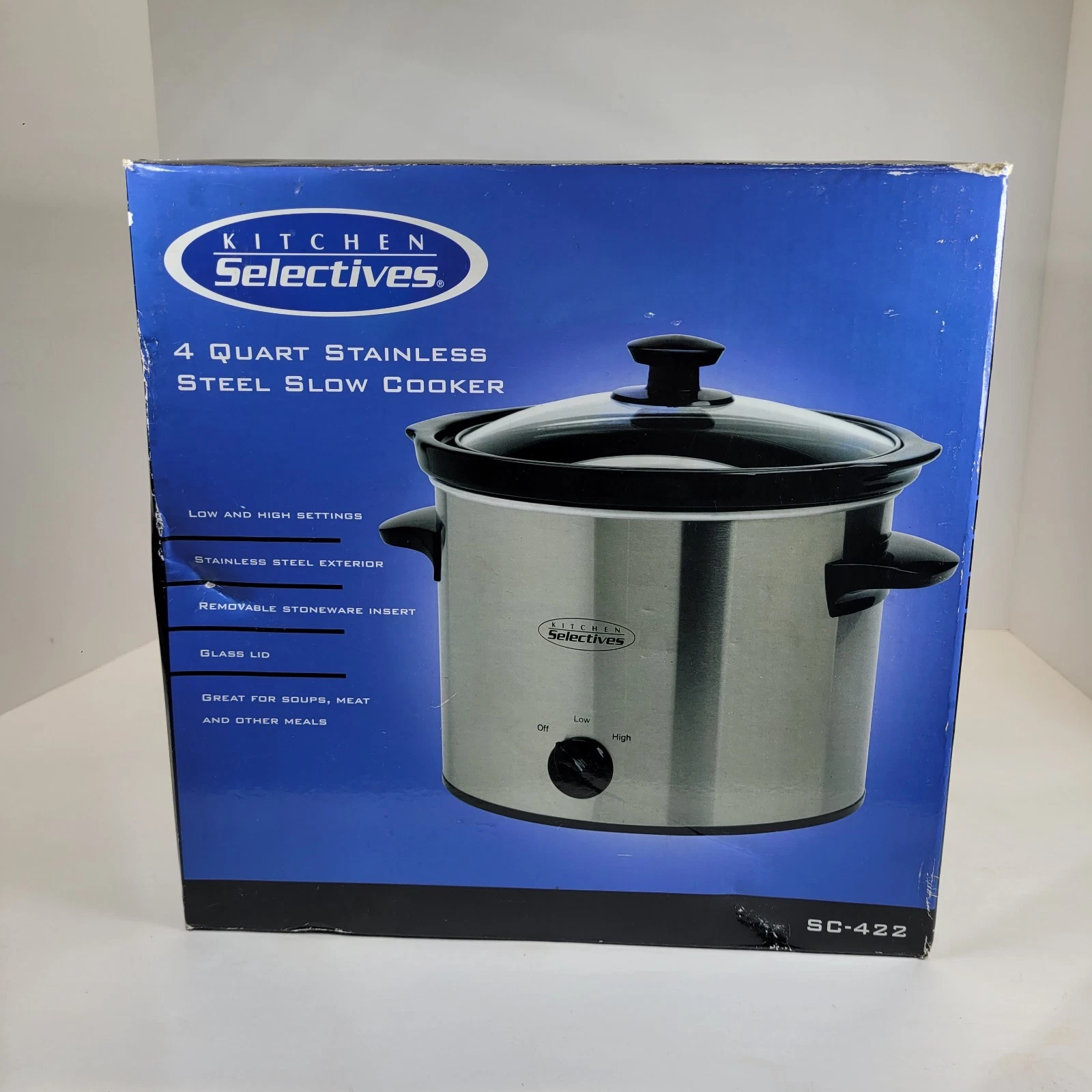 Kitchen Selectives 4 qt Slow Cooker Stainless Steel