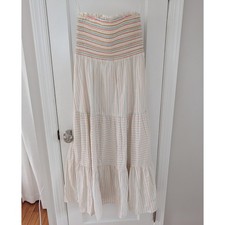 American Eagle Smocked Strapless All Day Tiered Maxi Dress Sz Medium Excellent