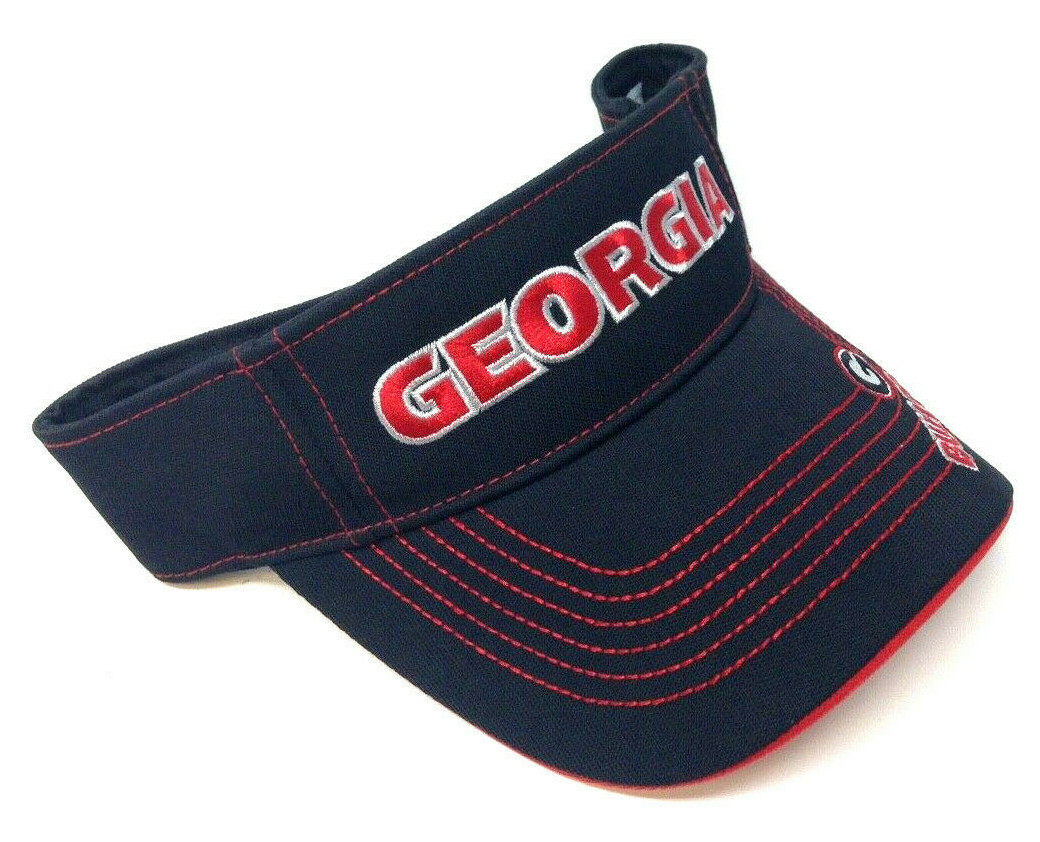 UNIVERSITY OF BULLDOGS UGA SUN VISOR ADJUSTABLE HAT CAP LOGO