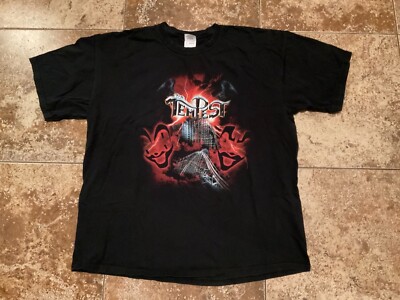 THE TEMPEST ROLLER COASTER GRAPHIC T-SHIRT ( MENS XL ) BLACK PREOWNED 