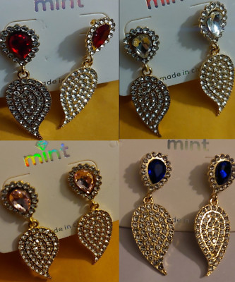 Crystal Gold-Color Speech Bubble Earrings
