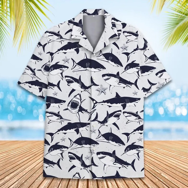 トップス Shark Aloha Shirt DAN Shark Hawaiian Shirt For Men Women, Funny Shark Shirt | eBay