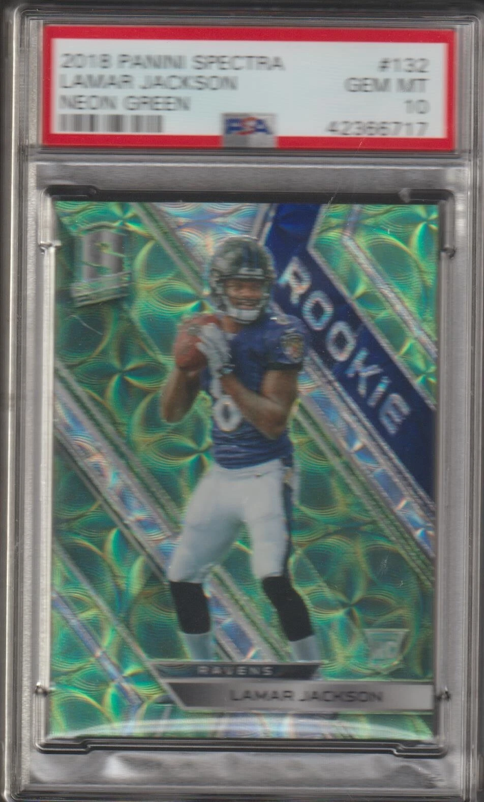 Lamar Jackson Panini Spectra #132 Neon Green