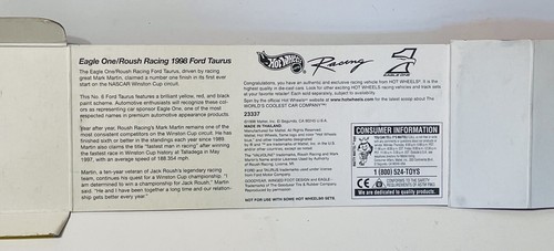 1998 Hot Wheels Mark Martin #6 Nascar Eagle One Ford Diecast Car Special Edition - Picture 5 of 5