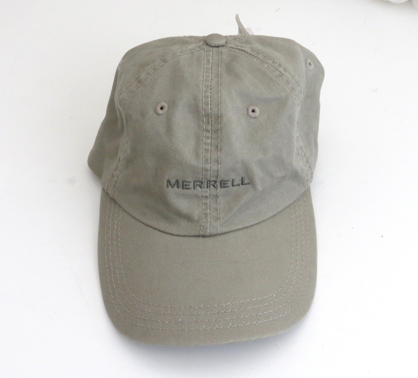 Cappello Berretto Uomo Merrell Taglia Unica Tela Woodland II Sage Tan Logo Regolabile Nuovo con etichette