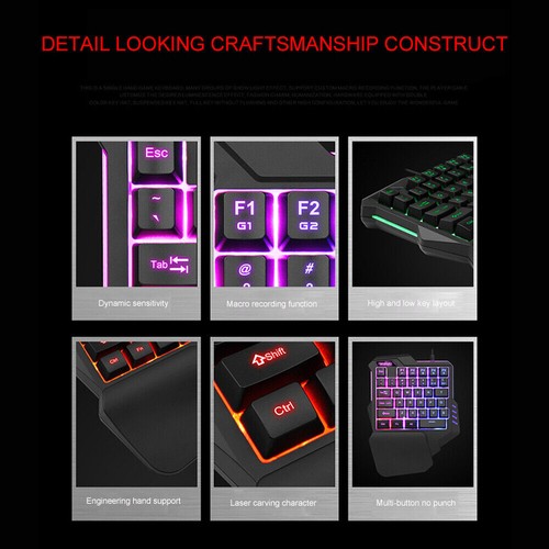 35Keys One-Handed Mechanical Gaming Keyboard RGB Backlit Mini Keypad Controller - Picture 2 of 12
