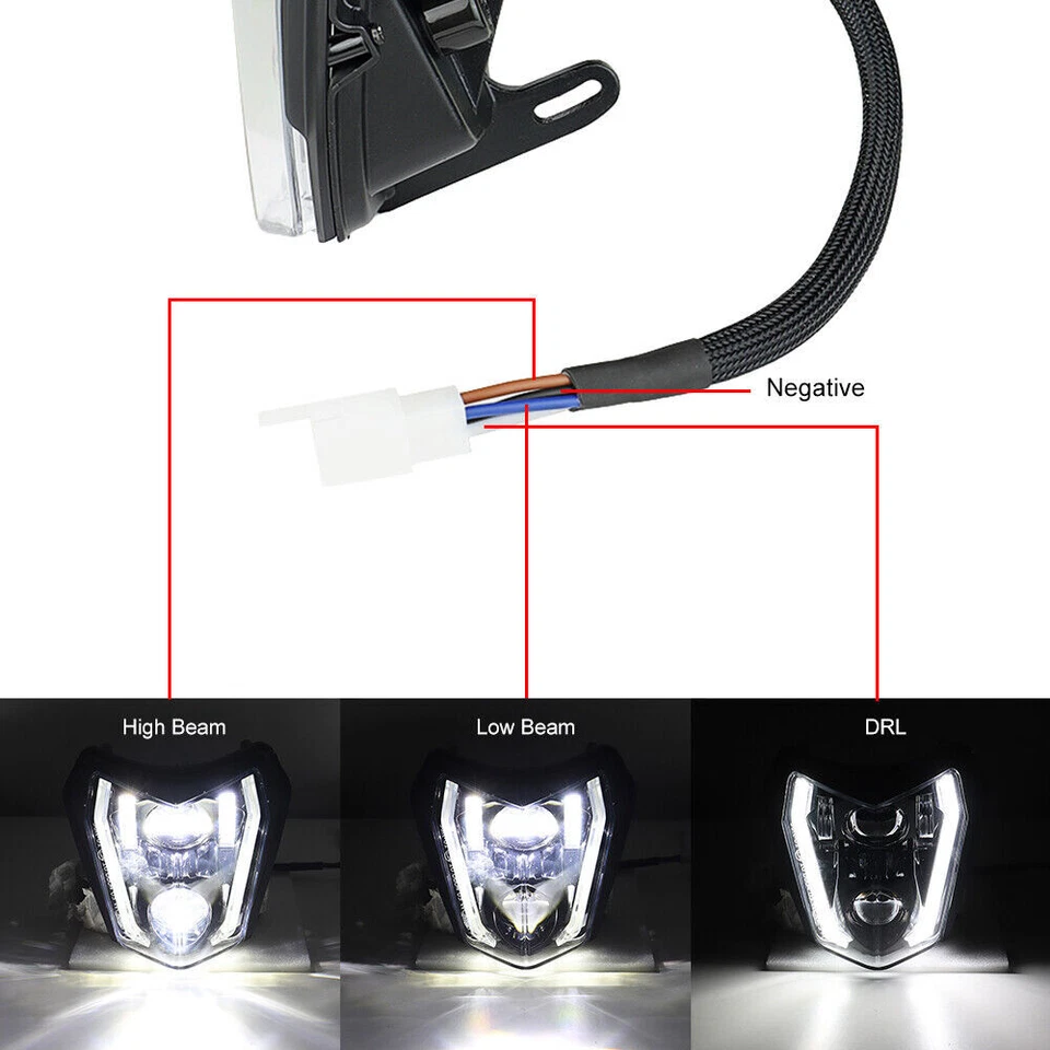 LED Headlight Hi/Low For SUZUKI DRZ400 E/S/SM DR200S DR650SE DRZ400SM DRZ400S - Image 4 of 4