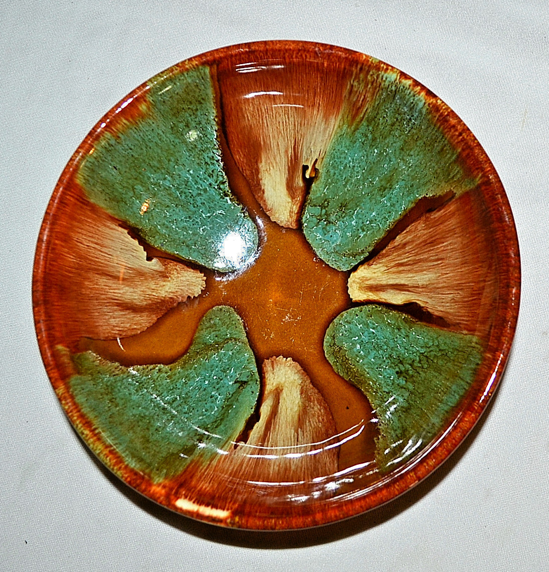 Dryden Ozark Frontier Ovenware Original FRONTIER BROWN & TEAL Glazed Soup Bowl