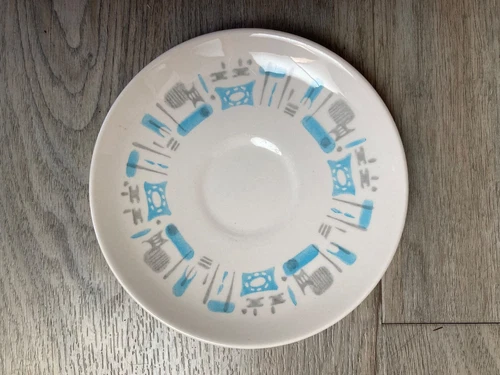 VTG Atomic Blue Heaven Tea / Coffee Cup Saucer Royal China (Saucer Only) 6 3/8
