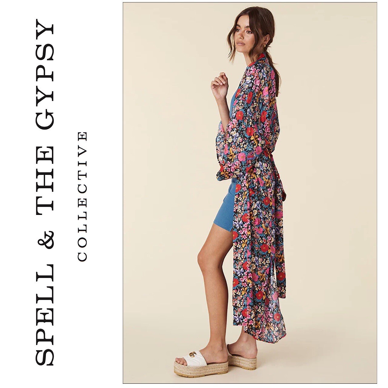 NWT Spell & The Gypsy X Revolve Last Drinks Floral Maxi Robe M/L