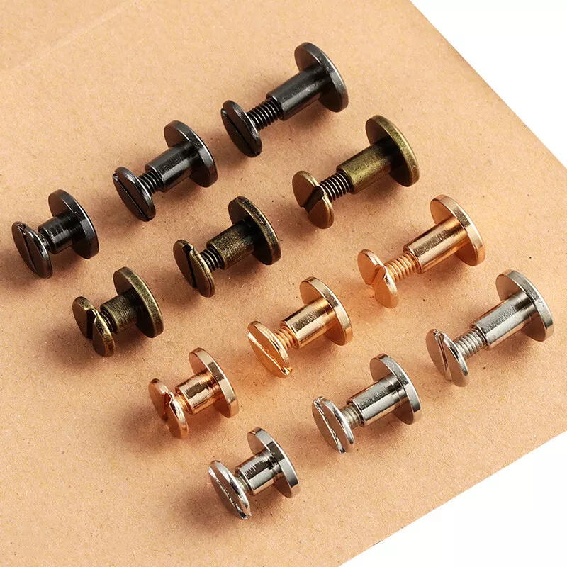 10PCS Metal Rivet Double Cap Studs Leather Screw Belt Rivets Leather Craft  Decor