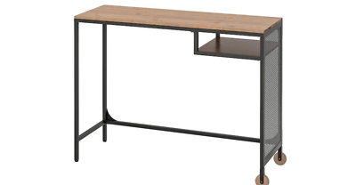 Ikea FJALLBO Laptop Table Desk Wood Black Metal 39 3/8