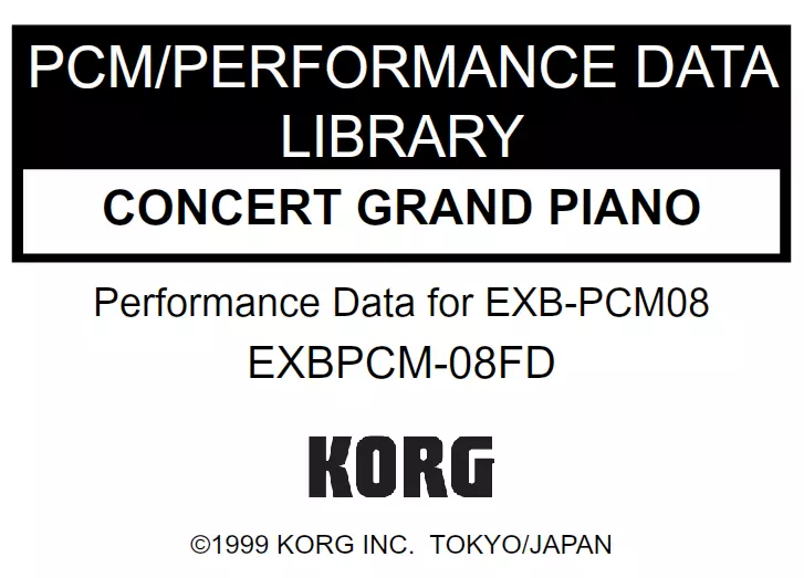 KORG EXB-PCM08 CONCERT GRAND PIANO Factory Preload Disk Triton EXB PCM-08FD