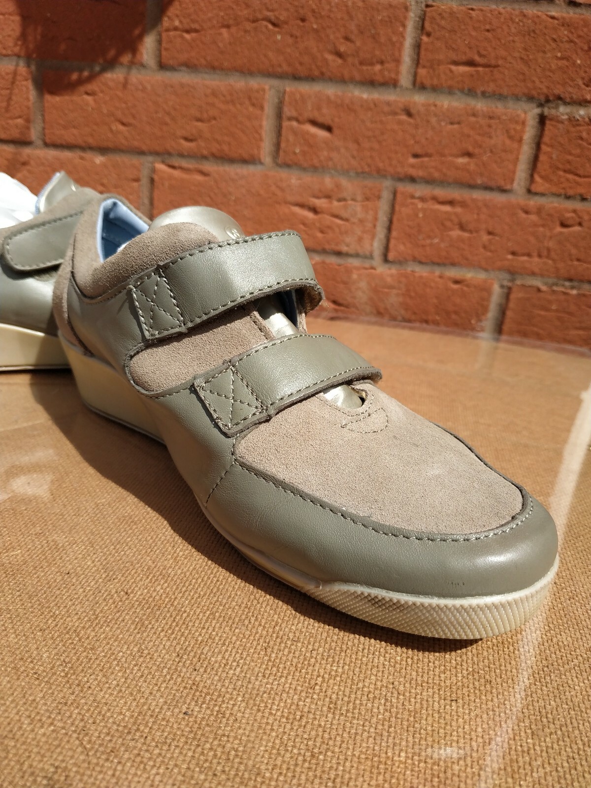 Scholl Biomechanics Womens Grey Leather Shoes Wedge Orthaheel Size UK 4