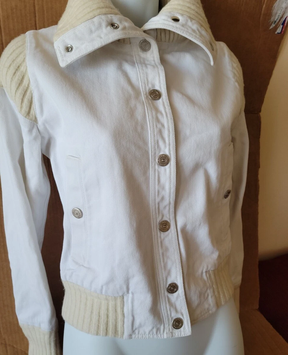 Chanel white hotsell denim jacket