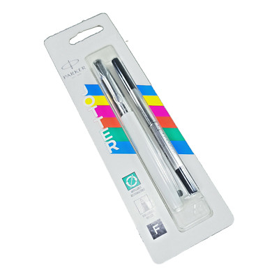 Original Neu PARKER JOTTER Tintenroller F Pen Chromkappe CT Pearl Grey. FRANKREICH