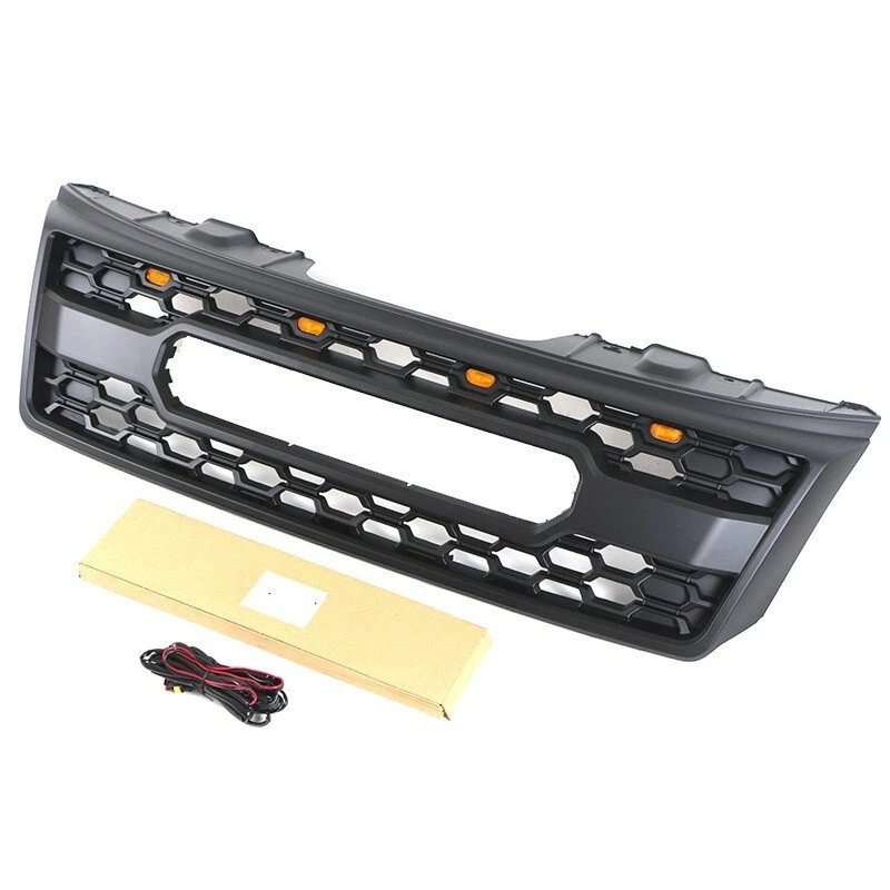 Матовая черная передняя решетка подходит для 2005 2006 2007 2008 Nissan Xterra со светодиодами - Изображение 3 из 4